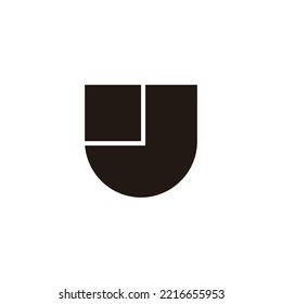 Letter J shield geometric symbol simple logo vector