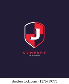 Letter J shield logo icon vector element.