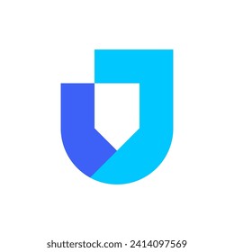 Letter J shield simple modern logo design