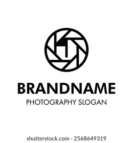 Letter J Shutter Photography Logo, for brand related to camera, lens, and aperture