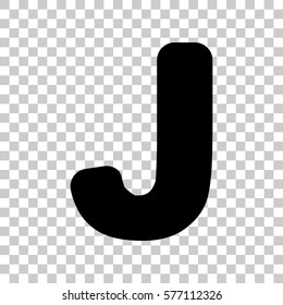 Letter J sign design template element. Black icon on transparent