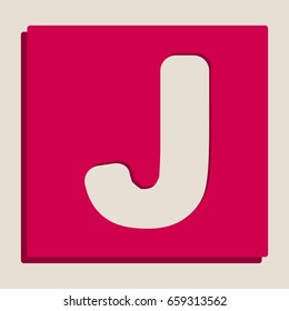 Letter J sign design template element. Vector. Grayscale version of Popart-style icon.