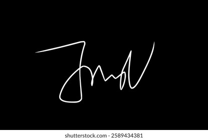 letter J signature illustration. Handwritten initial letter and signature J logo.