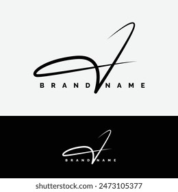 Letter J Signature Logo - Initial Alphabet for J - Handwritten J Logo