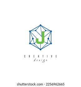 letter J and IT simple Creative elegant hexagon hexagonal poligon logo Design