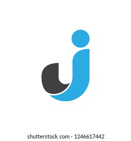 letter j simple curves geometric logo 