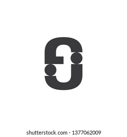 letter j simple geometric dots design logo vector