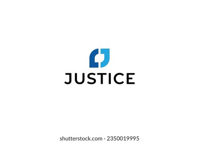 Letter J simple and minimal blue colour unique logo