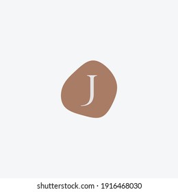 Letter J simple organic cosmetic minimalistic beauty lettering logo design