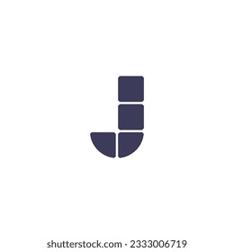 Diseño del logotipo del panel solar de la letra J