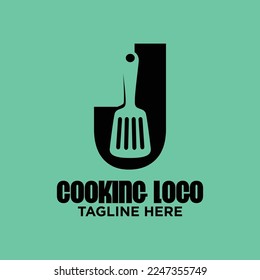 Letter J Spatula Logo Design Template Inspiration, Vector Illustration.