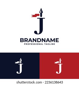 Letter J Spear Logo, suitable for any business related to Spear with J initials.