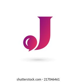 Letter J speech bubble logo icon design template elements. Vector color sign.