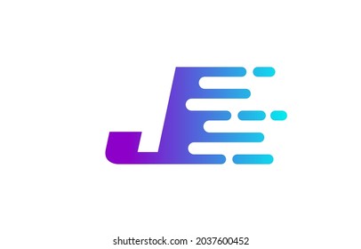 Letter J Speed Line Logo Concept. Fast Motion Icon Vector Illustration