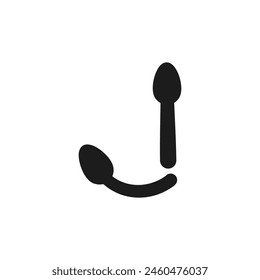 Letter J Spoon logo icon vector template.eps