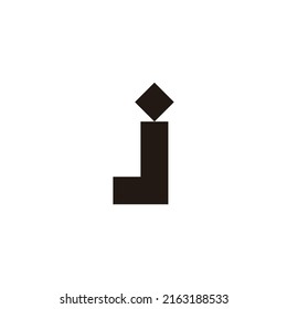 Letra j símbolo de punto cuadrado símbolo simple vector