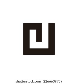 Letter J square geometric simple symbol logo vector