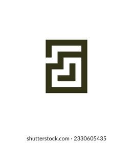 Letter J in a square geometric symbol simple logo vector