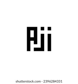 Letter A j i square geometric symbol simple logo vector