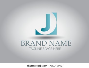 Letter J square vector logo design