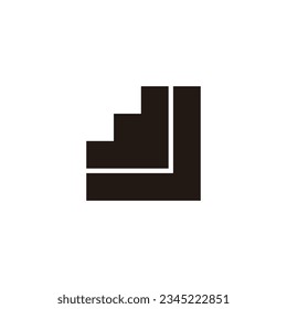 Letter J stairs geometric symbol simple logo vector