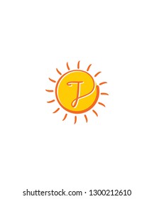 Letter J With Sun Logo Icon 001