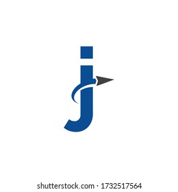 Diseño del logotipo de Letter j Swoosh, marca de letra creativa adecuada para la identidad de la marca de la empresa, plantilla del logotipo de organigrama/gráfico de la empresa