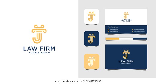 letter j symbol Law Firm,Law Office, Lawyer services, Luxury vintage crest logo, Vector logo and business cad