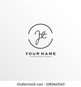 Letter J T logo icon design template elements