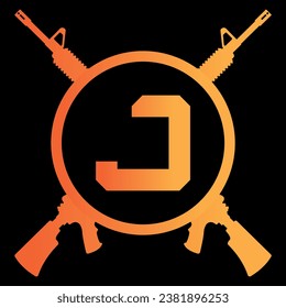 diseño de logotipo táctico de letra j