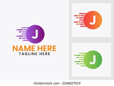 Letter J Technology Logo Design Template. Modern Logotype Symbol