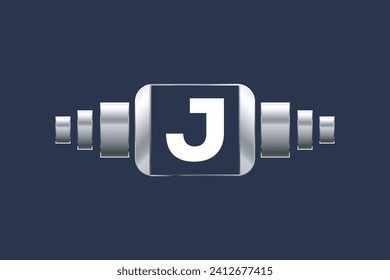 Letter J technology logo design template