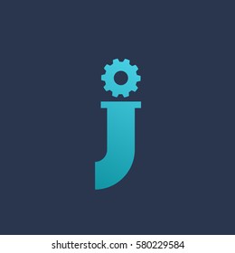 Letter J technology logo icon design template elements