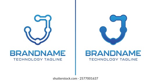 Letter J Technology Logo, symbolize progress, innovation, and digital excellence