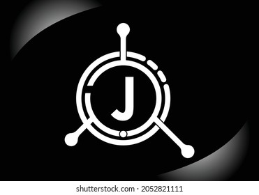 Buchstabe J mit Logo-Vektorsymbol. Geeignet für Technologie, Internet, Computer und datenbezogene Business.