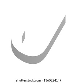 The letter J in three dimensional view