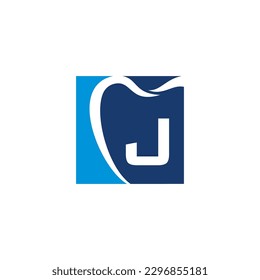 Letter J And Tooth Logo Icon 003