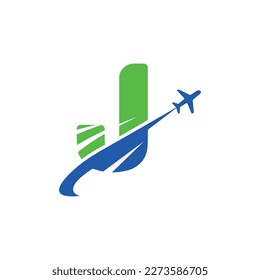 Letter J tour and travel logo design vector