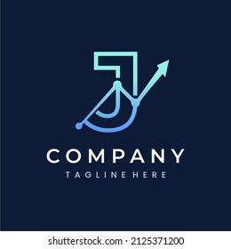 Letter J Trade Investment Marketing Logo