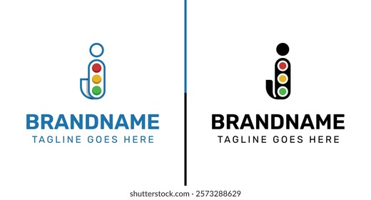 Letter J Traffic Light Logo Set, for  in technology, navigation, transportation, or communication companies