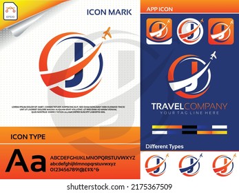 Letter j travel logo Premium Vector