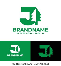Letra J Tree Logo, para cualquier marca ambiental con J inicial