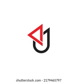 letter j triangle geometric arrow simple logo vector