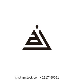 Letter a and j triangle geometric symbol simple logo vector