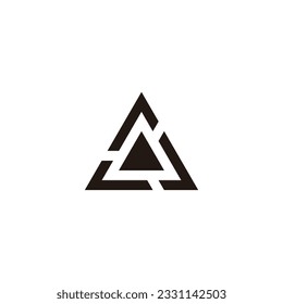 Letra J triángulo símbolo geométrico simple vector logo
