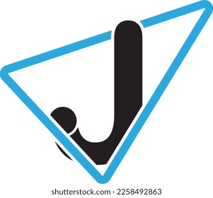 Letter J triangle minimalist logo