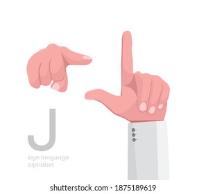 The letter 'J. Turkish handicapped hand alphabet letter J. Disabled hand. Hand tongue. Learning the alphabet, non-verbal communication, expression gestures vector.