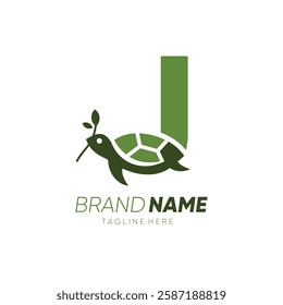 Letter J Turtle Logo Design Vector Icon Graphic Emblem Symbol Image Illustration