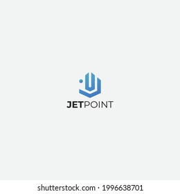 letter J and U dot point logo