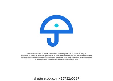 letter j umbrella modern logo design